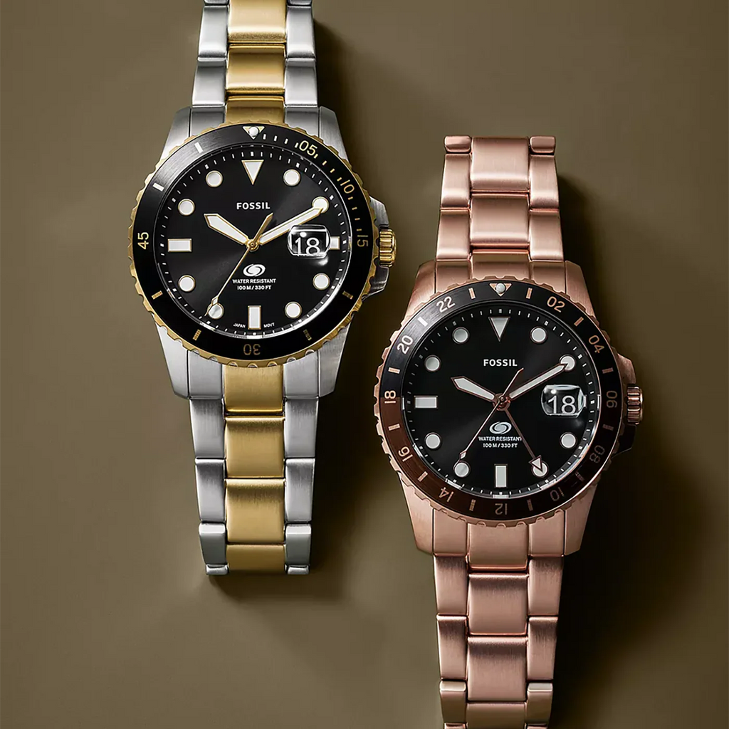 Fossil Blue Dive Three-Hand Date Two-Tone Stainless Steel Watch FS6031