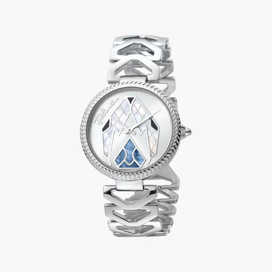 JUST CAVALLI Women's Watch with Silver Stainless Steel Case and Silver Stainless Steel Band