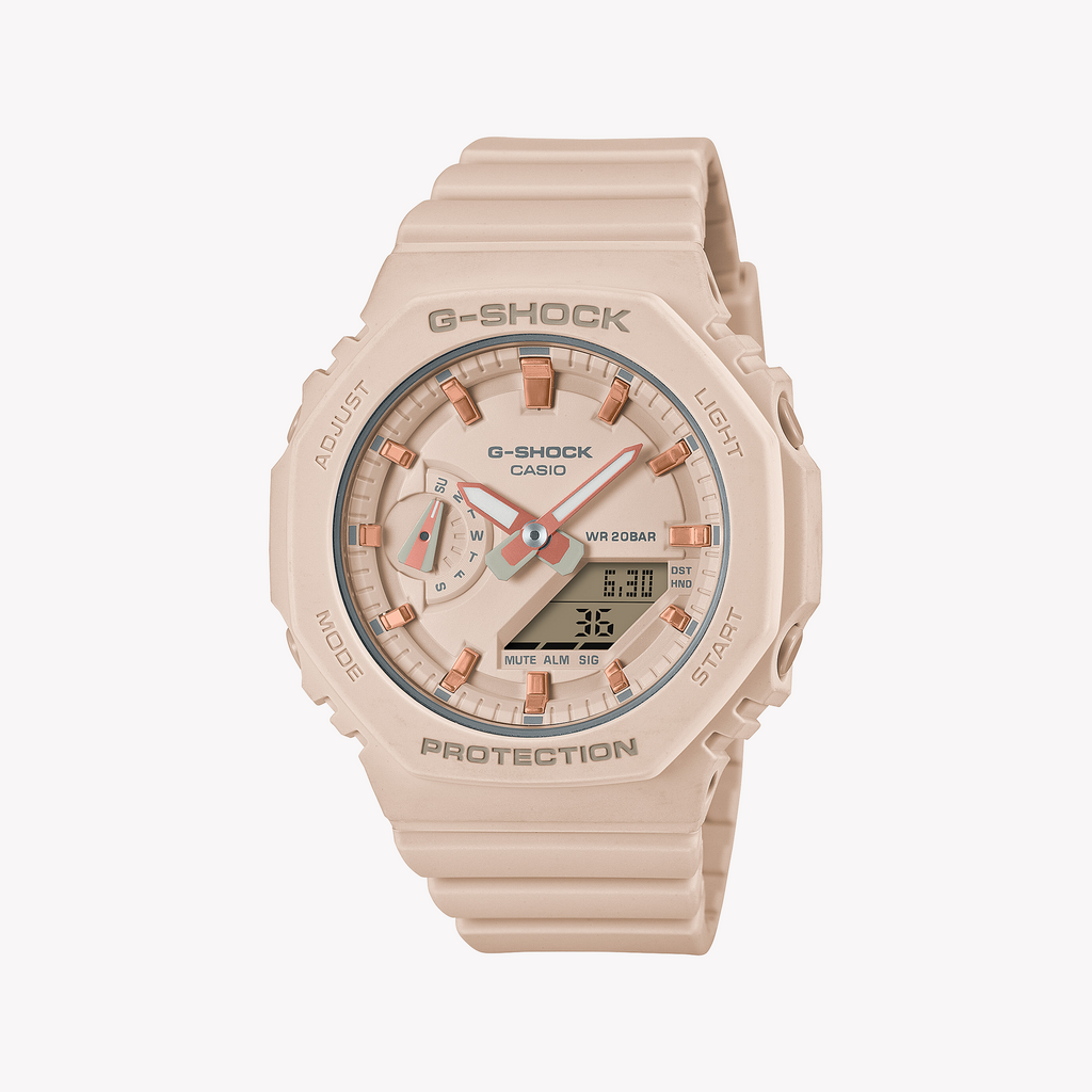 CASIO G-SHOCK GMA-S2100-4ADR PINK ELEGANCE - SPORTY CHARM UNISEX WATCH with vibrant pink resin band and chic octagonal bezel