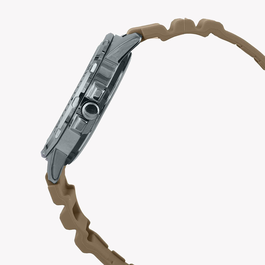 CASIO MTP-VD01-5EVUDF SLEEK SPORTY ELEGANCE - MEN'S WATCH WITH BLACK DIAL AND BEIGE RESIN BAND