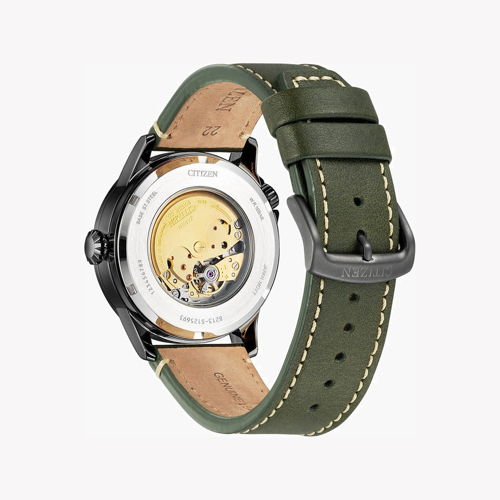 CITIZEN NJ0147-18X BOLD ELEGANCE - AUTOMATIC TIMEPIECE WITH OLIVE LEATHER BAND