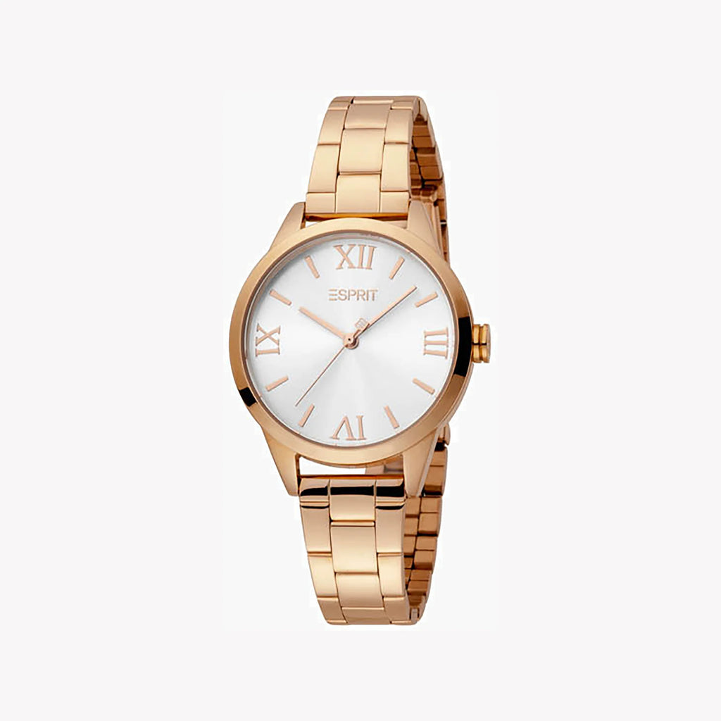 ESPRIT Women's Watch with Rose Gold Stainless Steel Case and Rose Gold Stainless Steel Band