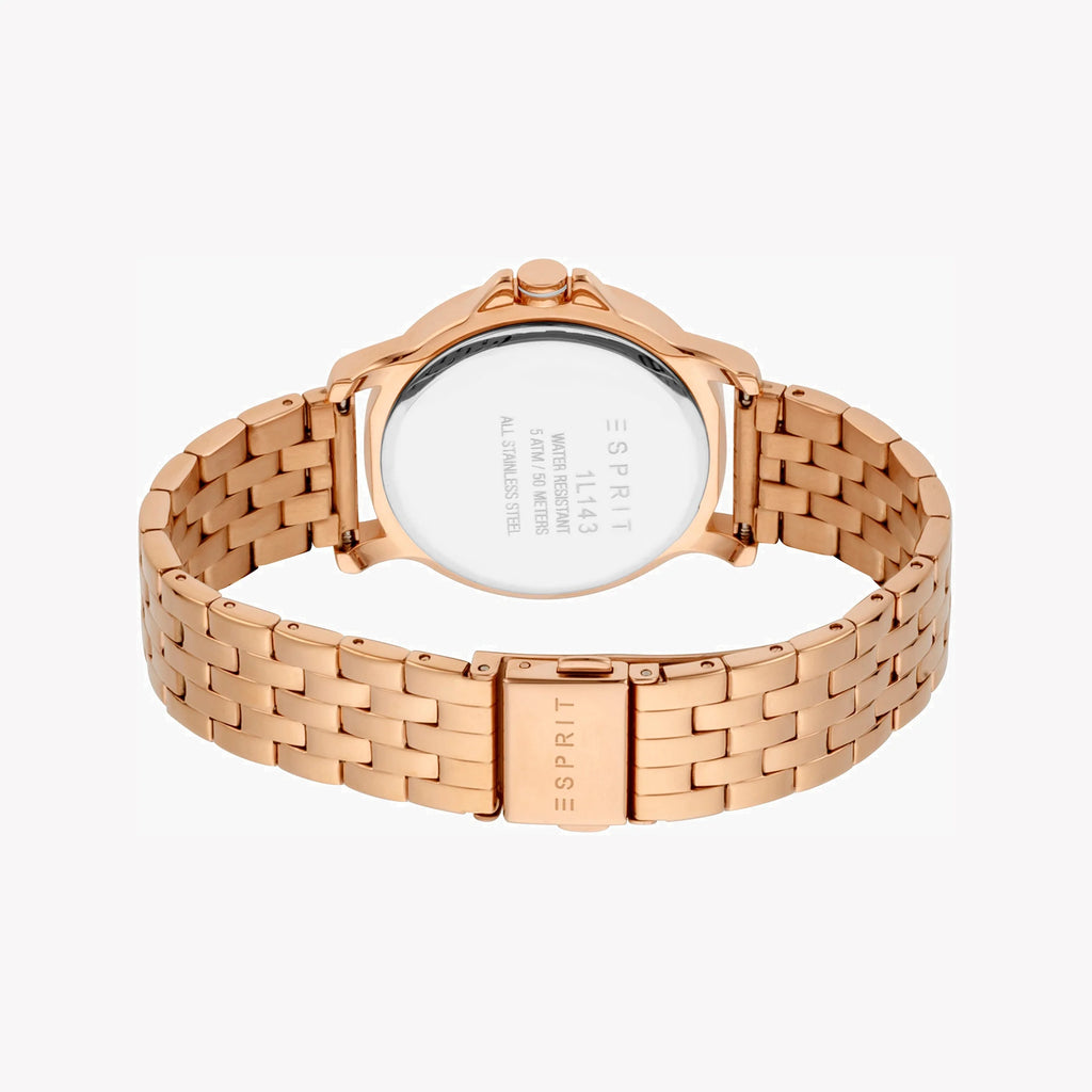 ESPRIT Women's Watch with Rose Gold Stainless Steel Case and Rose Gold Stainless Steel Band