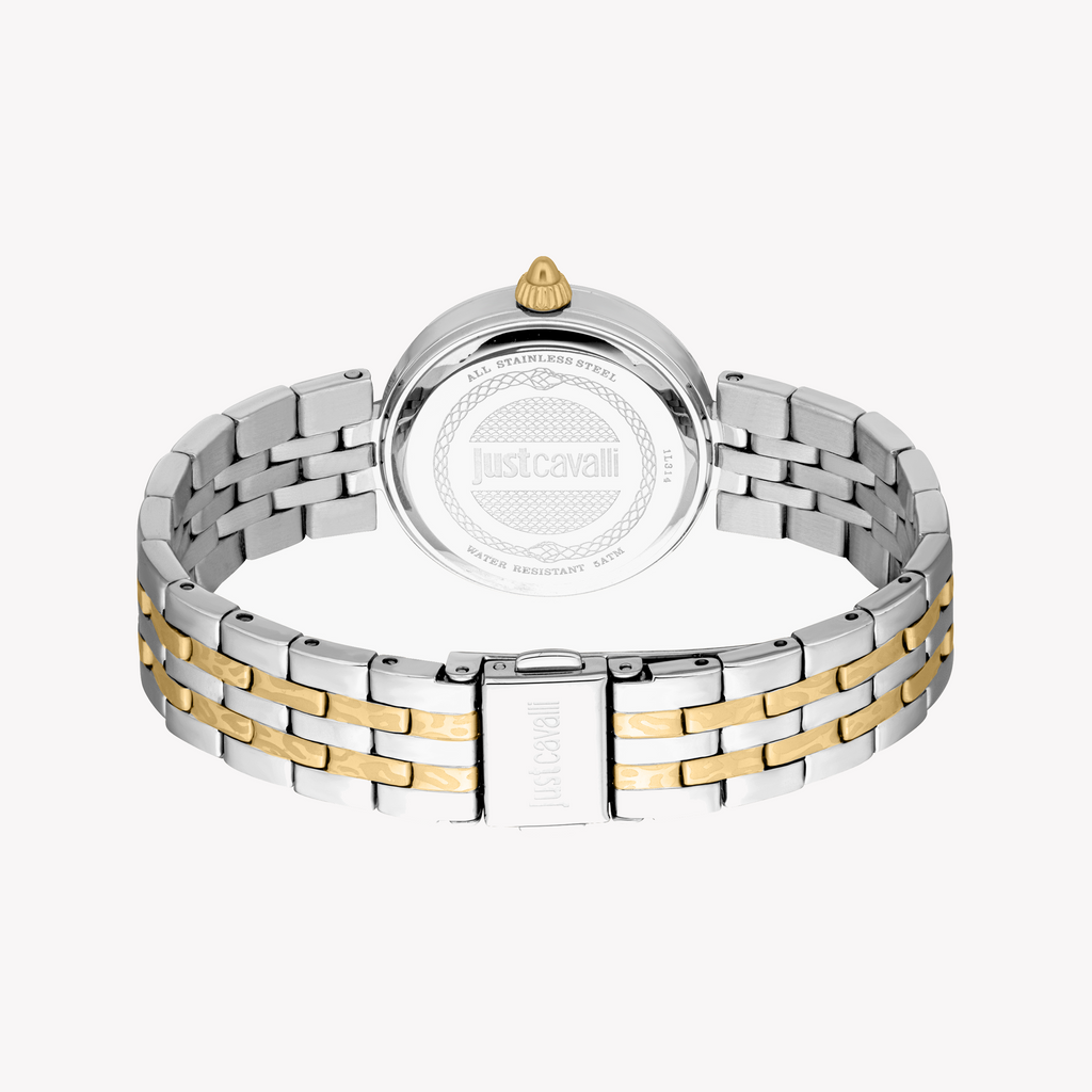 JUST CAVALLI JC1L314M0085 - ELEGANT TIMEPIECE FOR THE MODERN WOMAN - TWO-TONE SILVER & GOLD 30MM