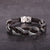 ZINK Men's Brown & Silver Stainless Steel & Leather Bracelet | ZJBC03810