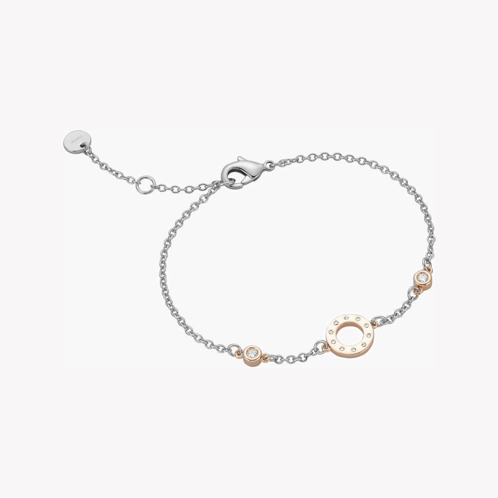 ESPRIT Women's Watch with Silver Stainless Steel Case and Silver & Rose Gold Stainless Steel Band