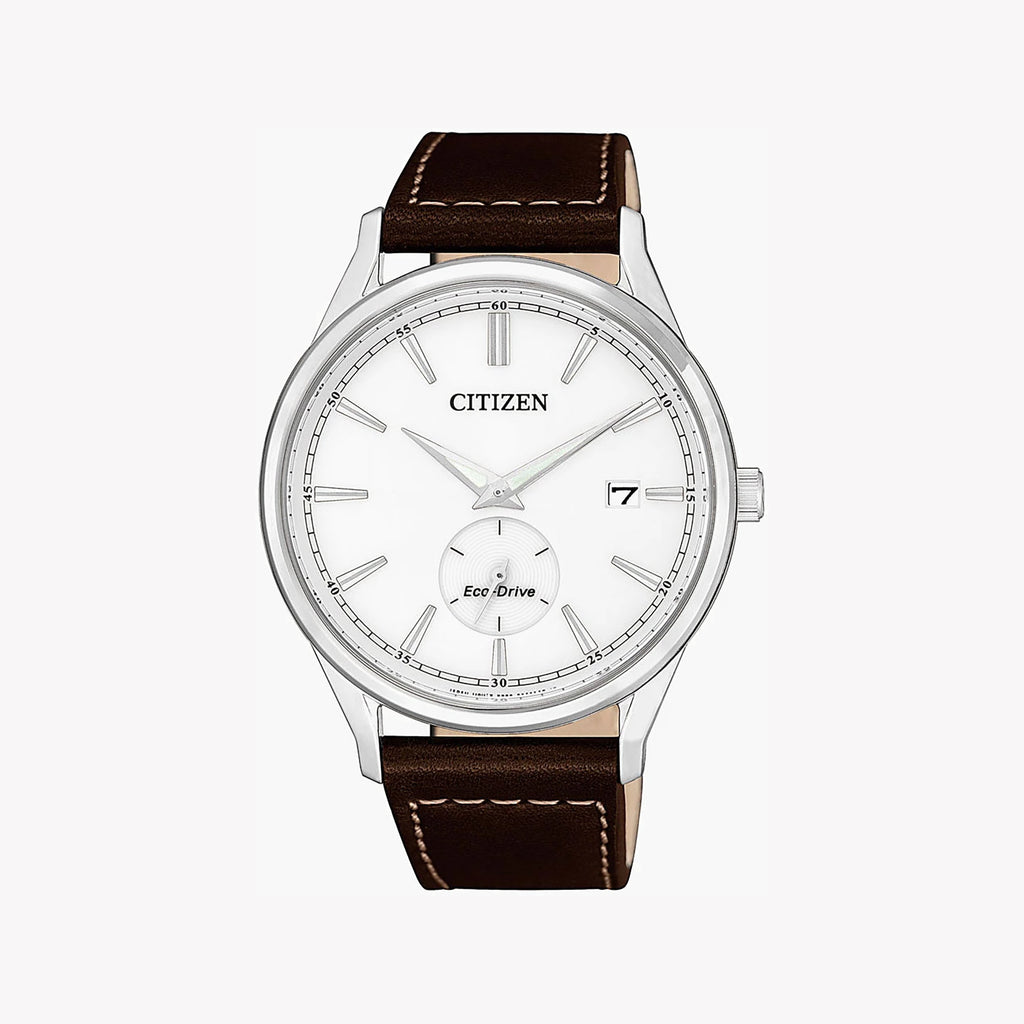 CITIZEN BV1119-14A ECO-DRIVE - TIMELESS UTILITY & STYLE Men's Watch with Brown Leather Band & Silver Case