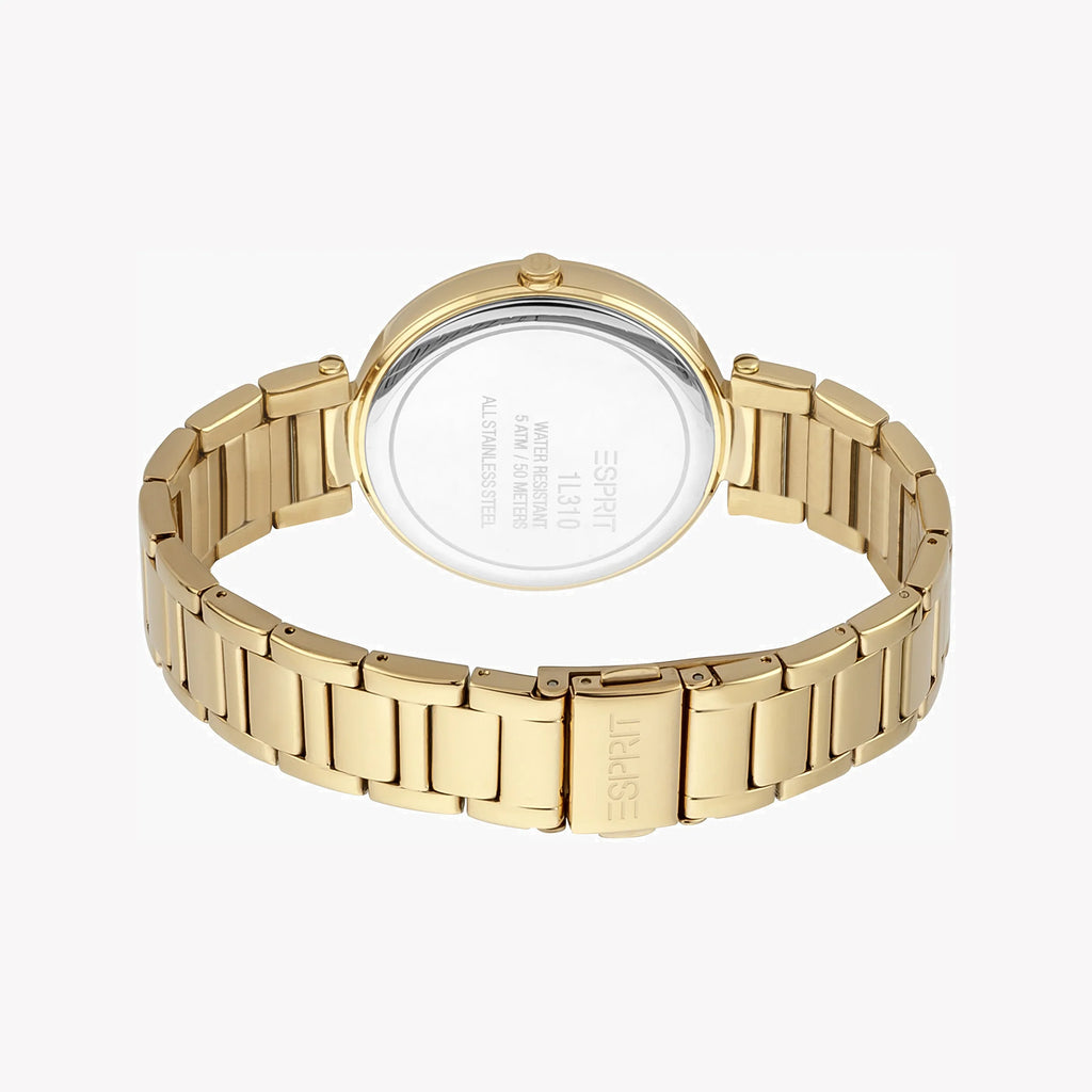 ESPRIT Women's Watch with Gold Stainless Steel Case and Gold Stainless Steel Band
