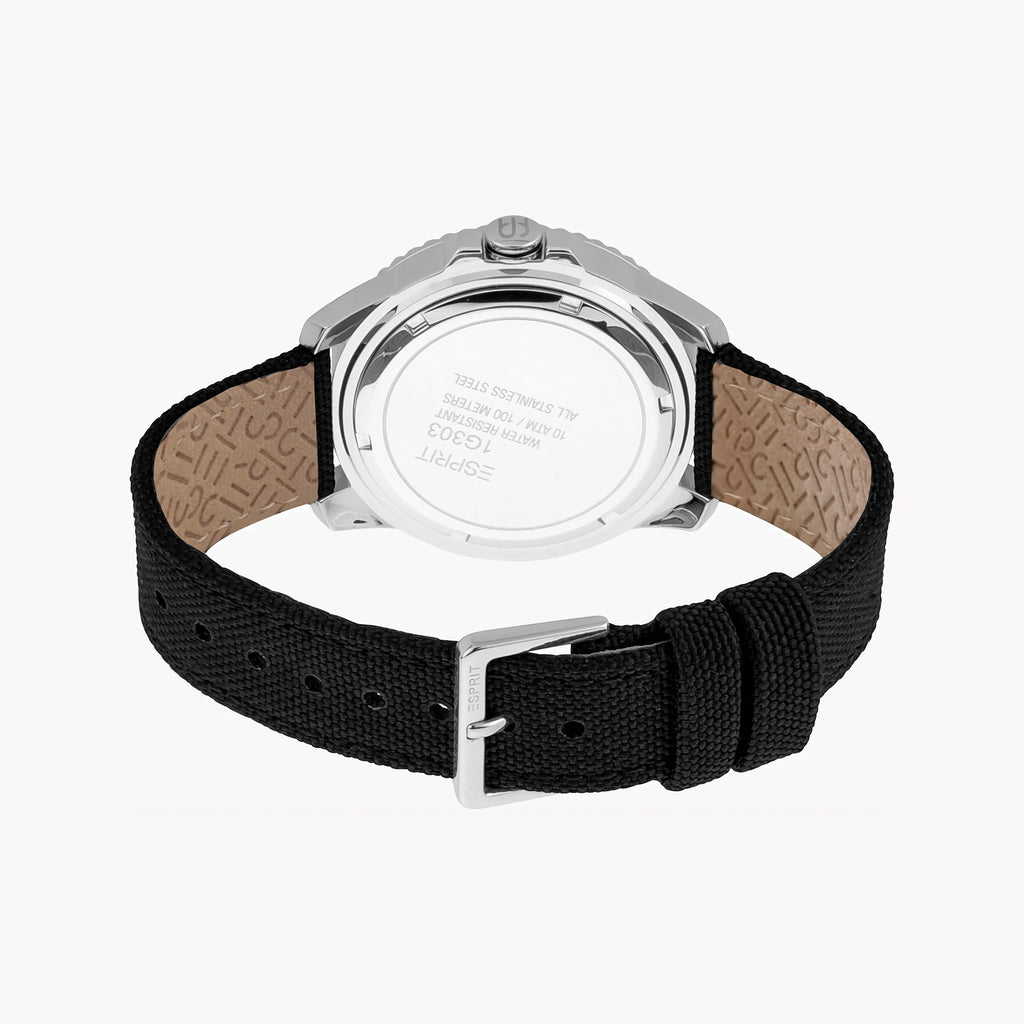 ESPRIT ELEGANCE - TIMELESS BLACK NAILON & STAINLESS STEEL MEN'S WATCH