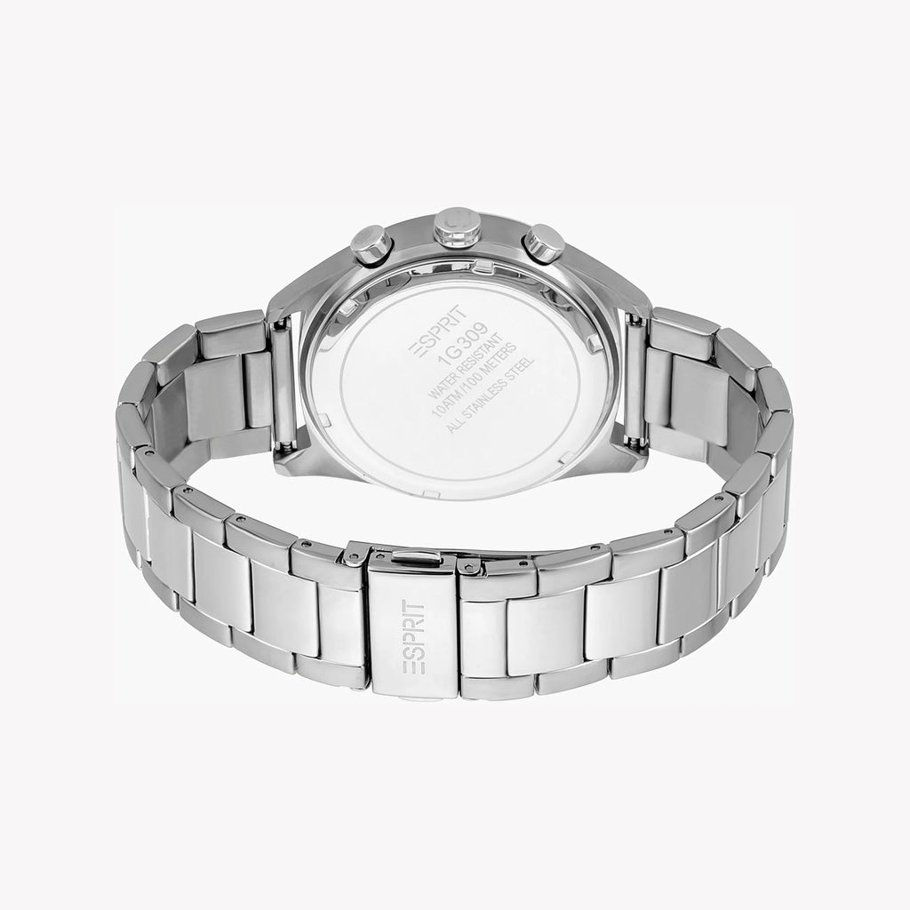 ESPRIT MEN'S STAINLESS STEEL TIMEPIECE - ELEGANT BLACK DIAL & SILVER BAND