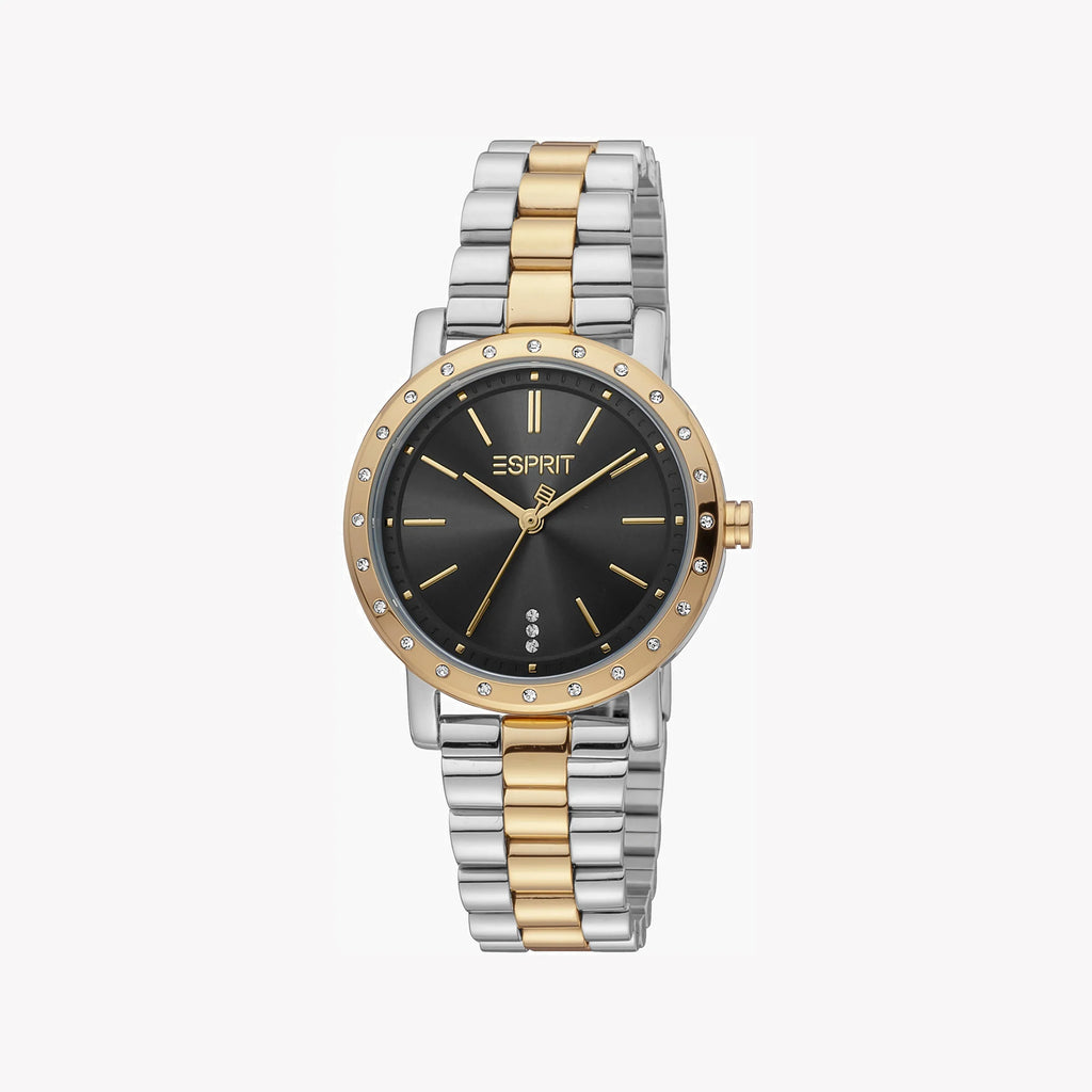 ESPRIT Women's Watch with Silver Stainless Steel Case and Silver & Gold Stainless Steel Band