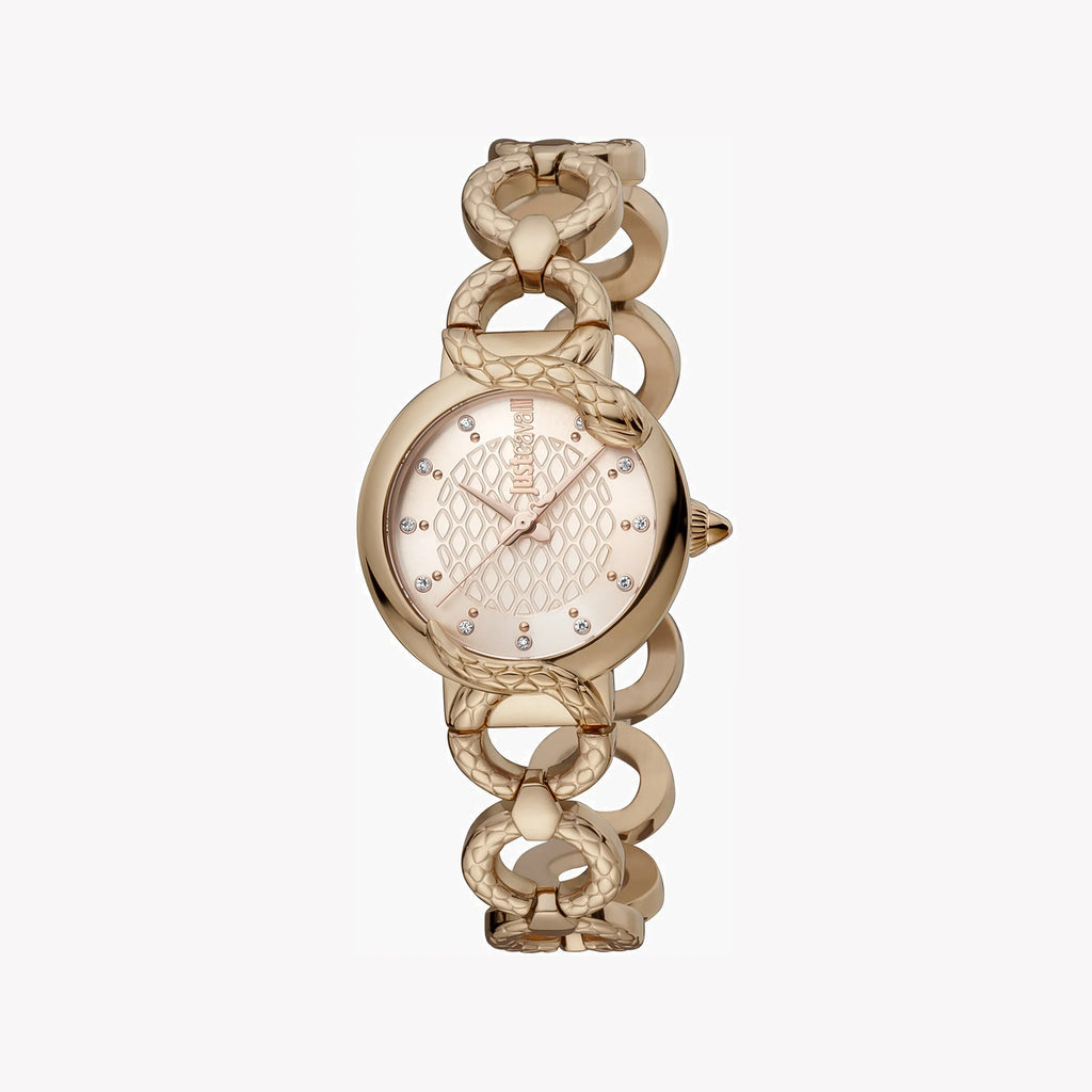 JUST CAVALLI Women's Watch with Rose Gold Stainless Steel Case and Rose Gold Stainless Steel Band