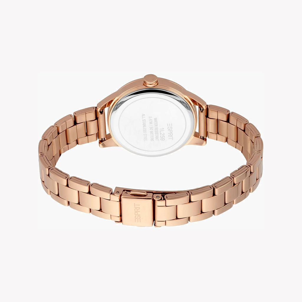 ESPRIT Women's Watch with Rose Gold Stainless Steel Case and Rose Gold Stainless Steel Band