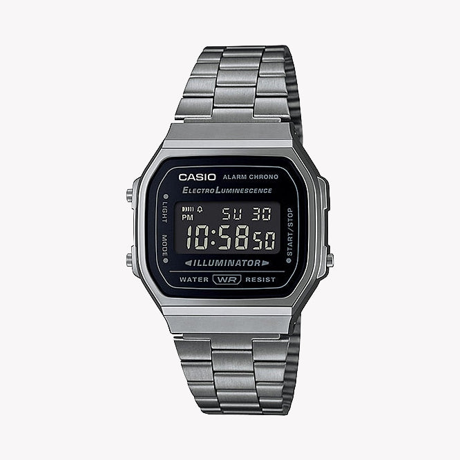 CASIO A168WGG-1BDF SPORTY STYLISH TIMEPIECE - VERSATILE BLACK DIGITAL WATCH