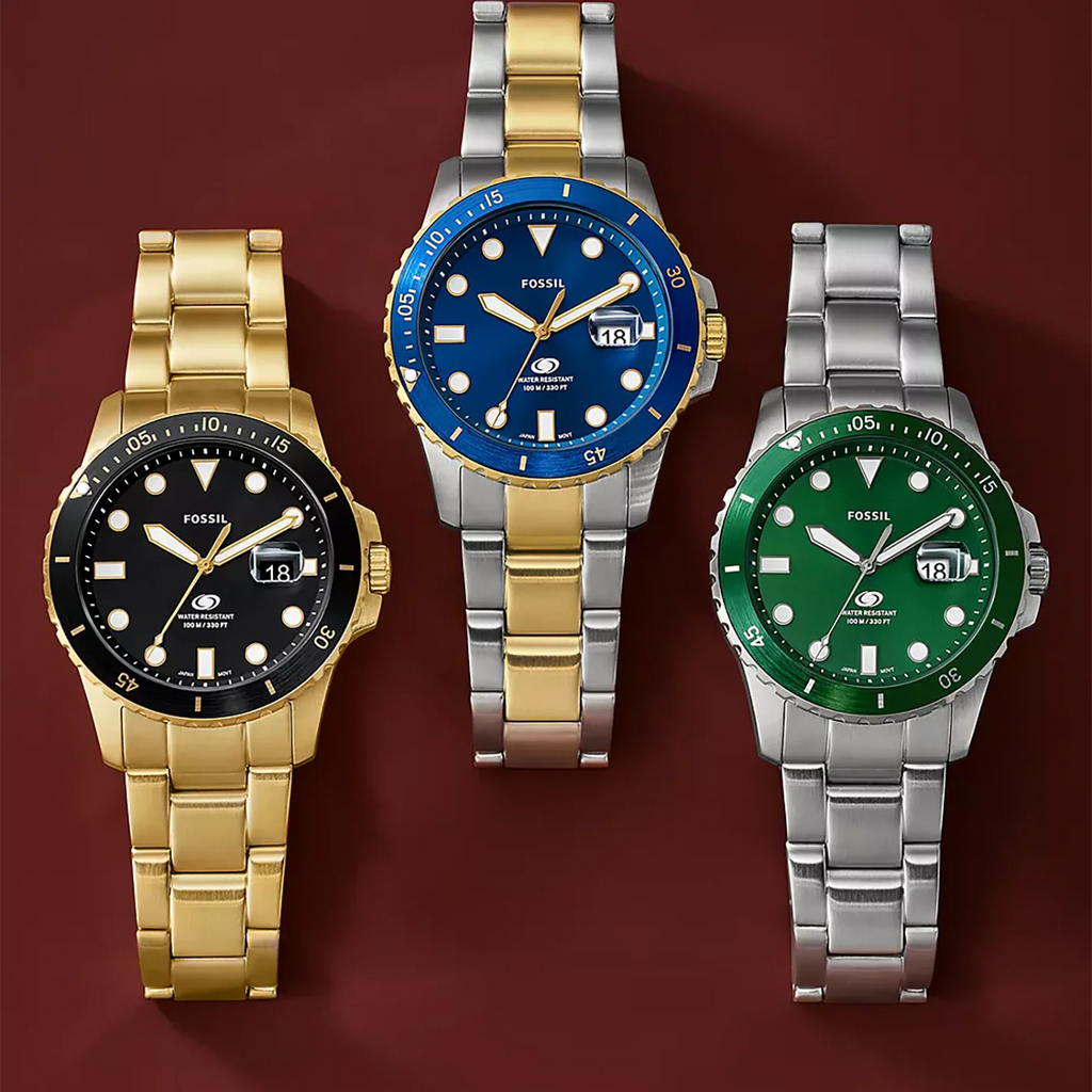 Fossil Blue Dive Three-Hand Date Stainless Steel Watch FS6033