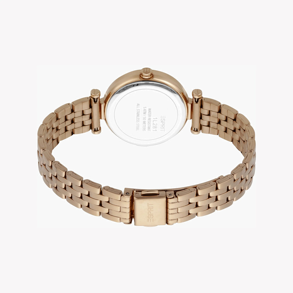ESPRIT Women's Watch with Rose Gold Stainless Steel Case and Rose Gold Stainless Steel Band