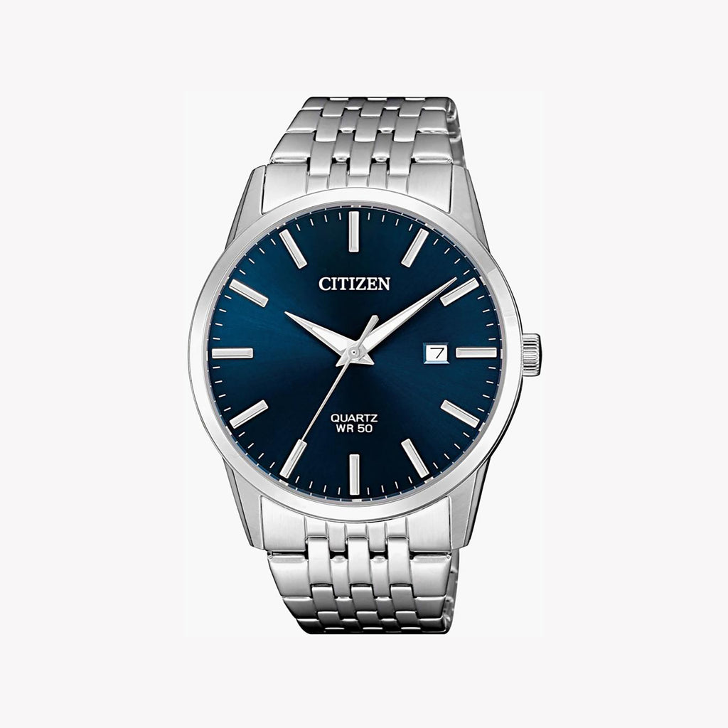 CITIZEN BI5000-87L MODERN CLASSIC - ELEGANT MEN'S WATCH with Silver Stainless Steel Band & Striking Blue Dial