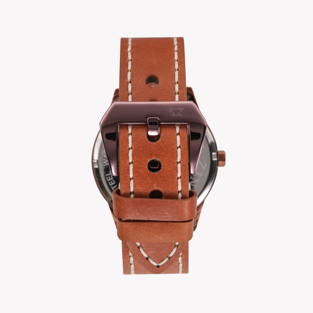 ZINK Men's Rose Gold Leather Watch - Quartz | ZK131G2LS-72