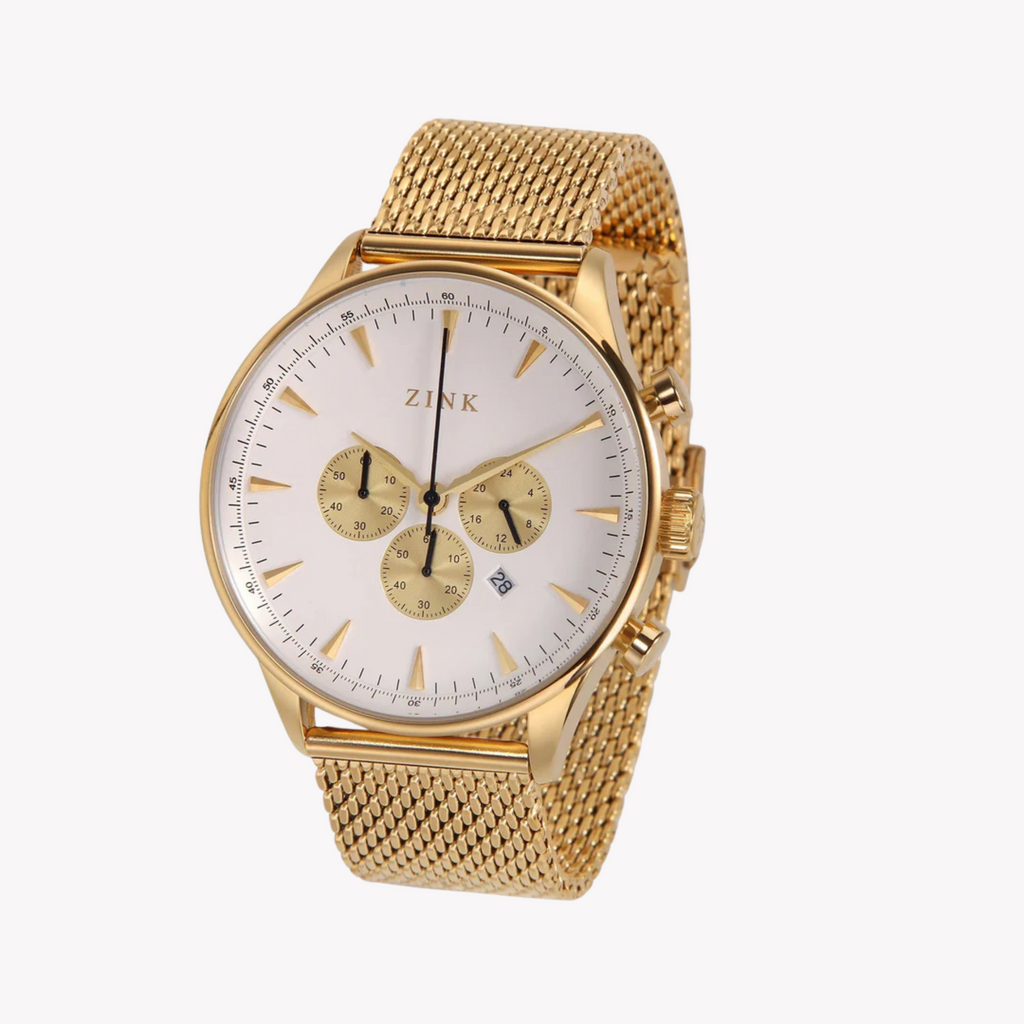ZINK Men's Gold Stainless Steel Analog Watch | ZK127G2MS-T9