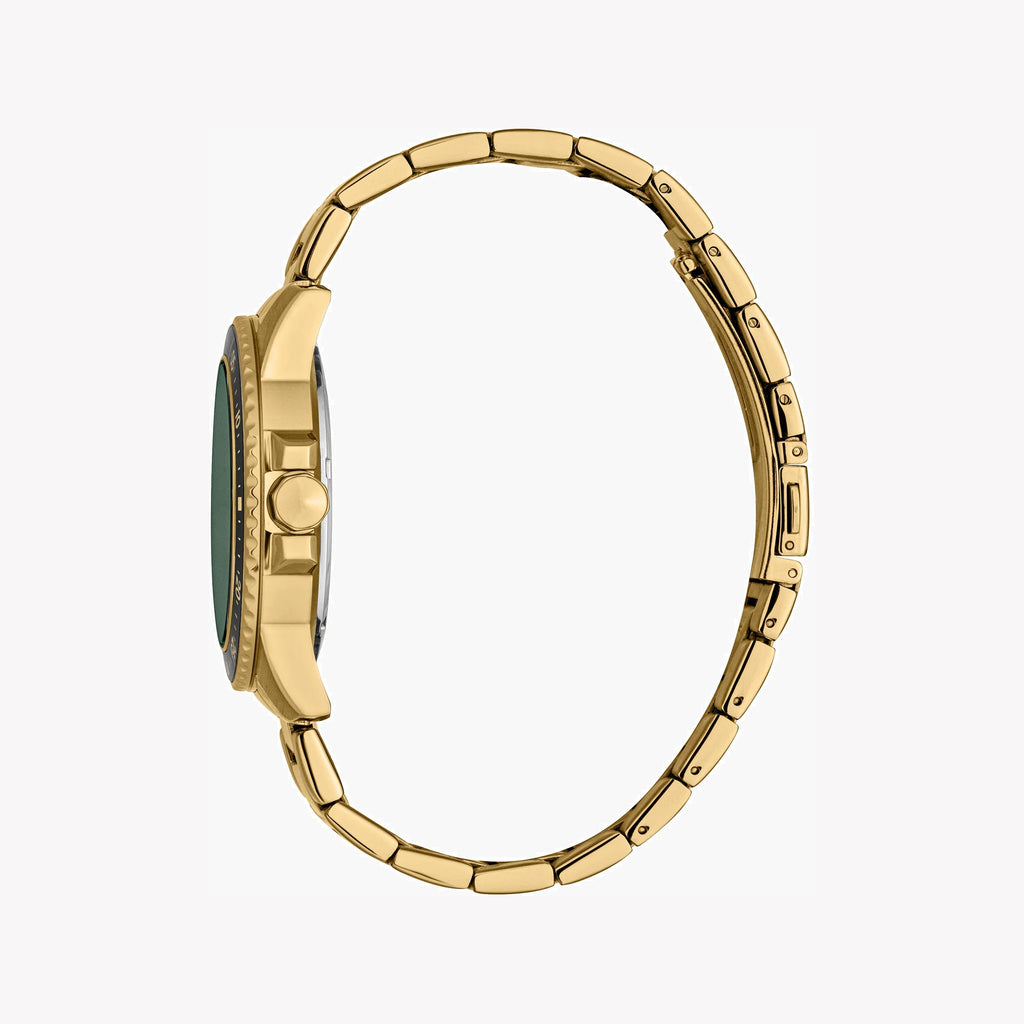 JUST CAVALLI GOLD STAINLESS STEEL MEN'S WATCH - ELEGANT GREEN DIAL, TIMELESS SOPHISTICATION