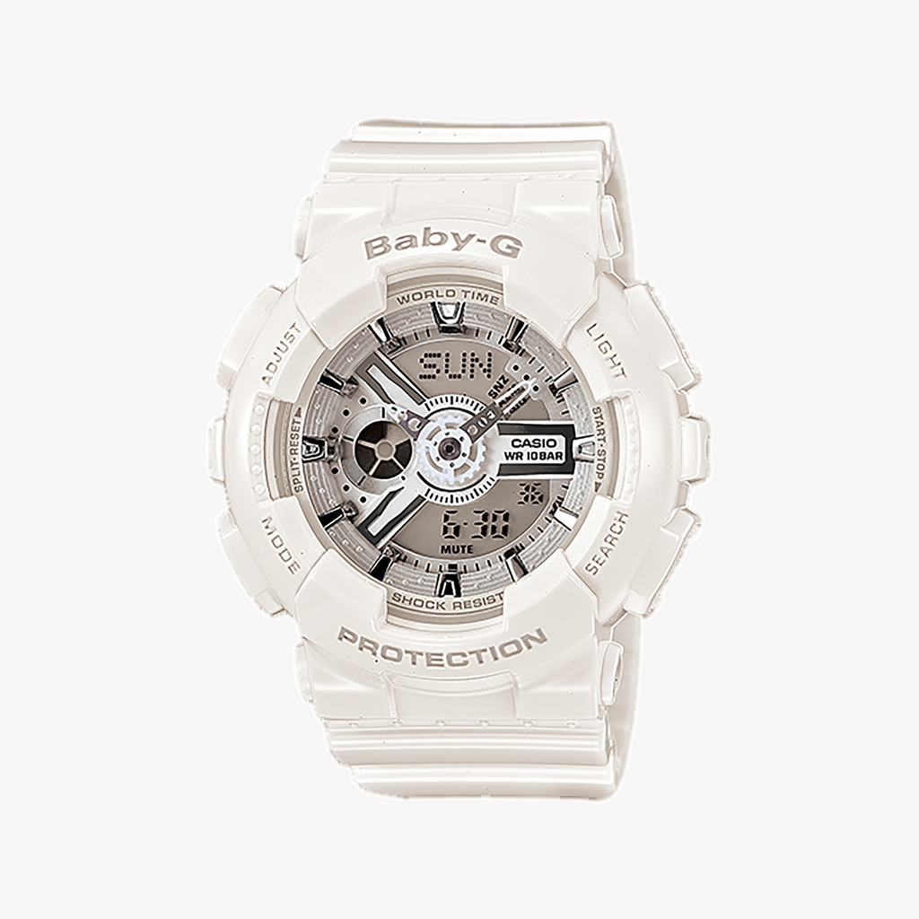BA-110-7A3DR BABY-G WHITE SPORTY ELEGANCE - WOMEN'S TIMEPIECE FOR MODERN ADVENTURES