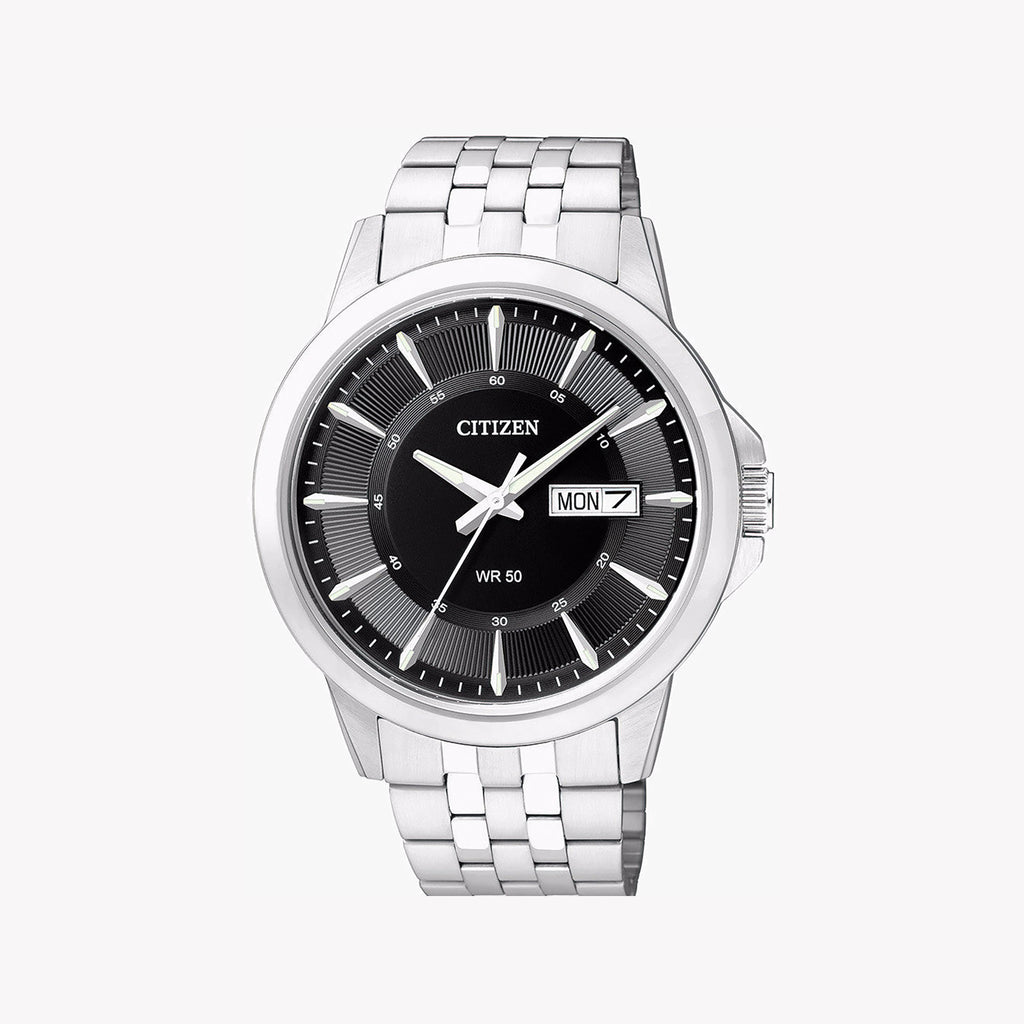 CITIZEN BF2011-51E - ELEGANTLY FUNCTIONAL MEN'S WATCH WITH STAINLESS STEEL & BLACK DIAL