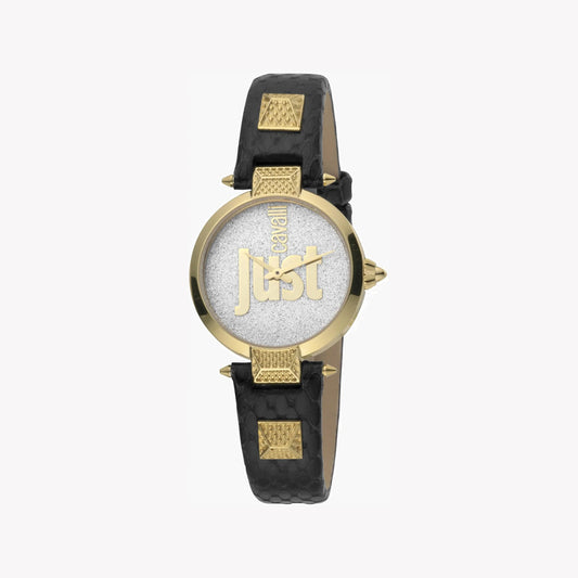 a watch with the word just written on it