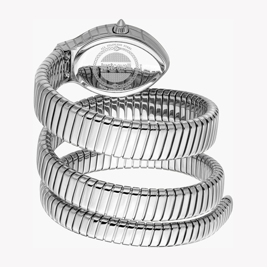 JUST CAVALLI Women's Watch with Silver Stainless Steel Case and Silver Stainless Steel Band