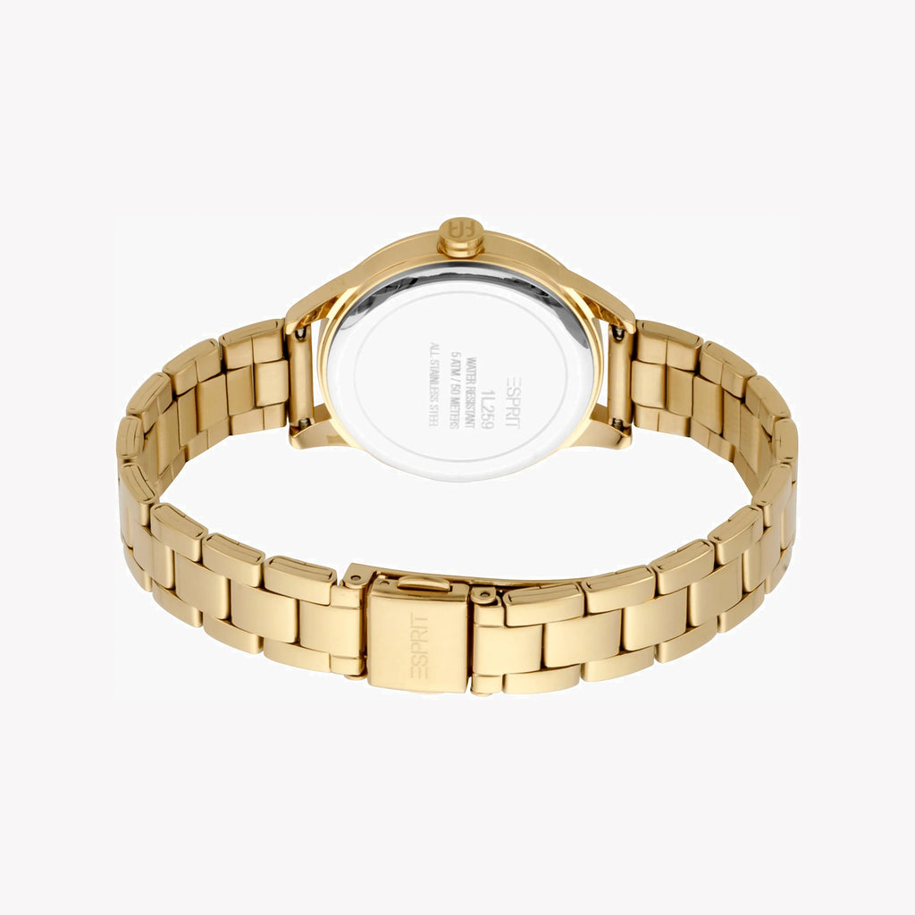 ESPRIT Women's Watch with Gold Stainless Steel Case and Gold Stainless Steel Band