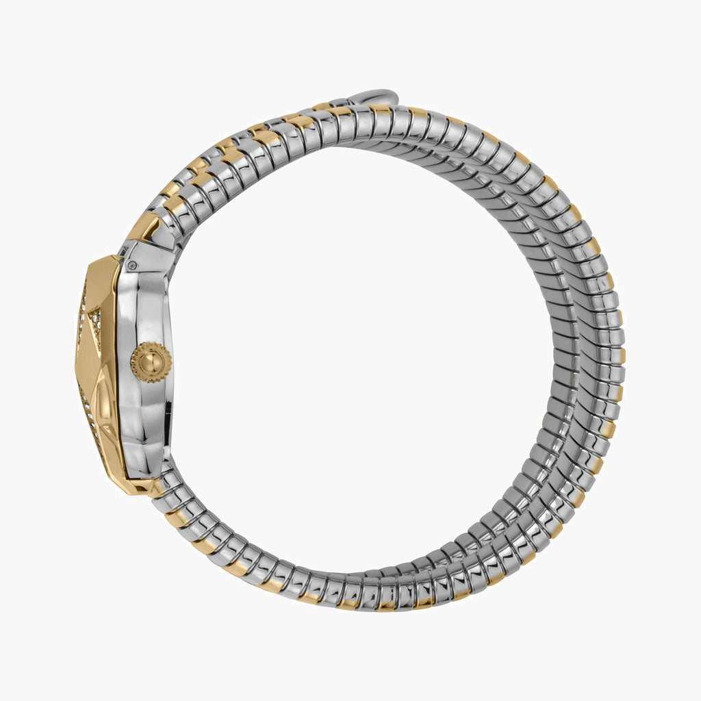 JUST CAVALLI Women's Watch with Silver Stainless Steel Case and Silver & Gold Stainless Steel Band