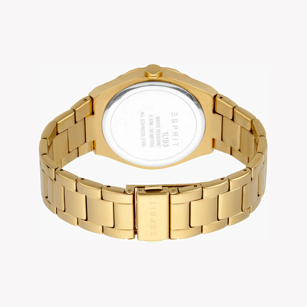 ESPRIT Women's Watch with Gold Stainless Steel Case and Gold Stainless Steel Band