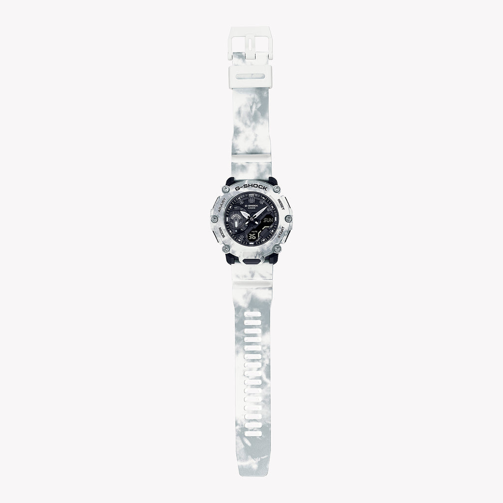 CASIO G-SHOCK GA-2200GC-7ADR - SPORTY ELEGANCE MEN'S WATCH with White Resin Band & Vibrant Digital Dial