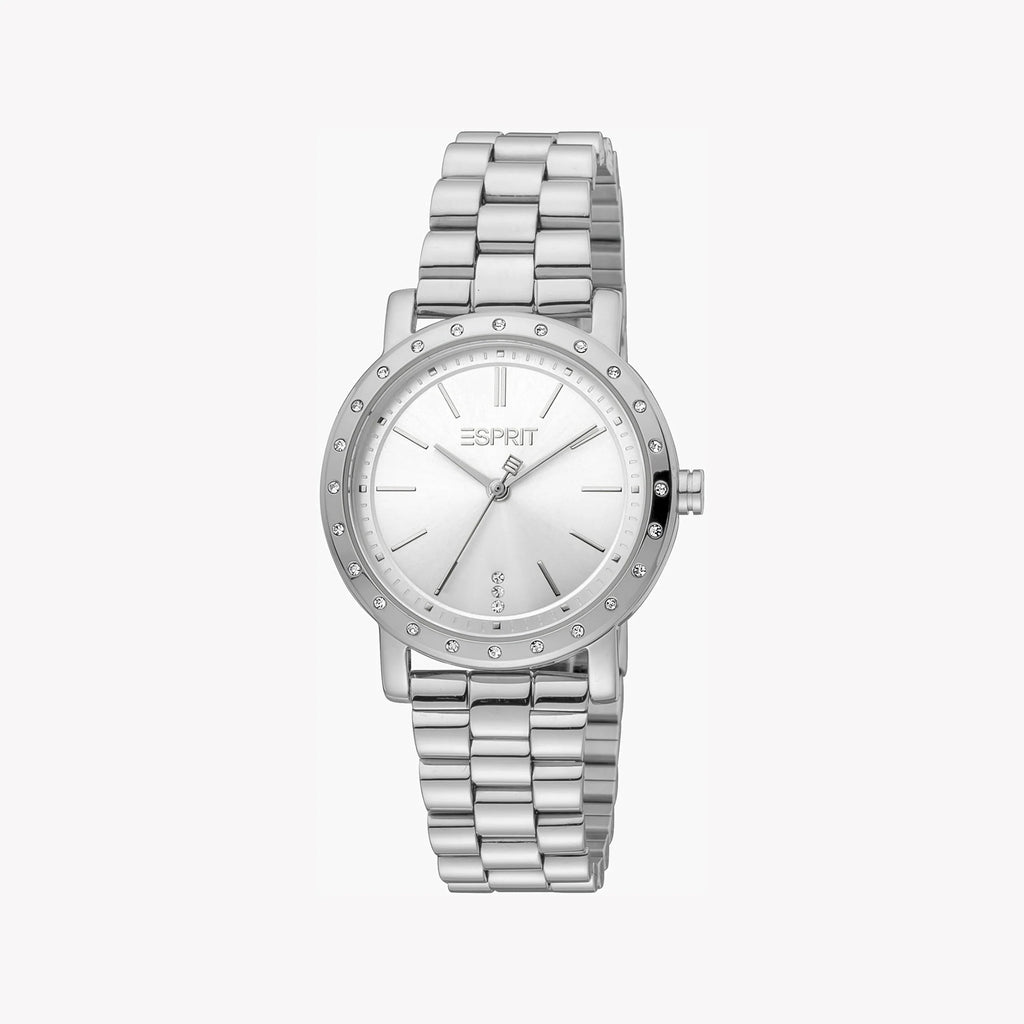ESPRIT Women's Watch with Silver Stainless Steel Case and Silver Stainless Steel Band