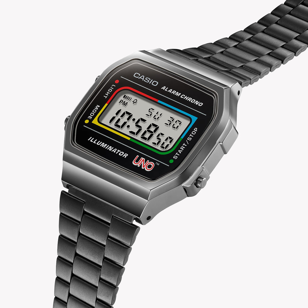 CASIO A168WEUC-1ADR ELEGANT ADVENTURER - STYLISH DIGITAL TIMEPIECE WITH GRAY RESIN CASE
