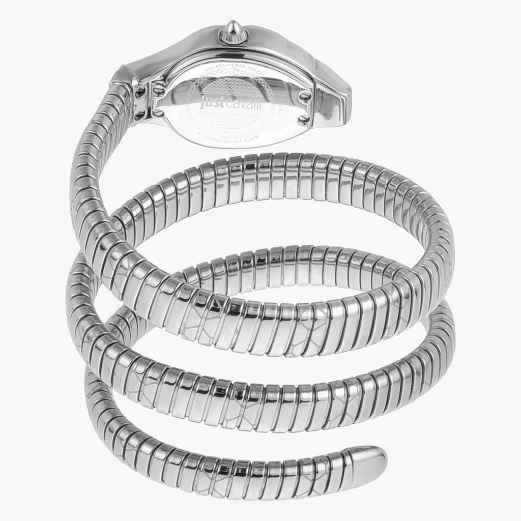 JUST CAVALLI Women's Watch with Silver Stainless Steel Case and Silver Stainless Steel Band