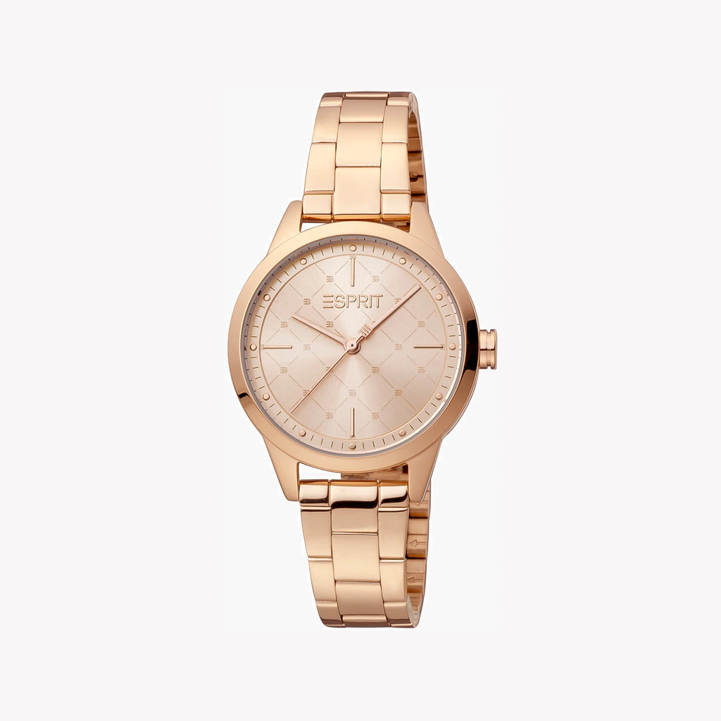 ESPRIT Women's Watch with Rose Gold Stainless Steel Case and Rose Gold Stainless Steel Band