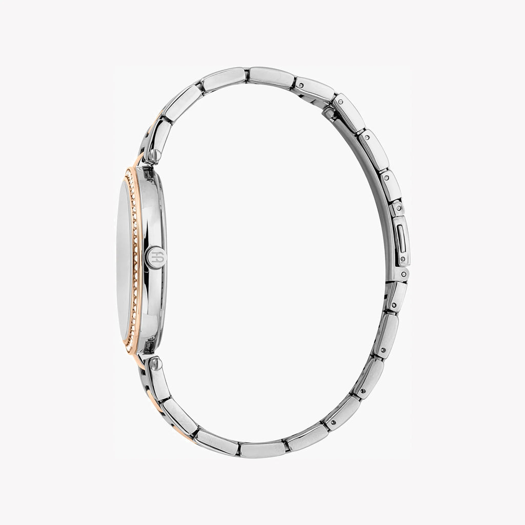 ESPRIT Women's Watch with Silver Stainless Steel Case and Silver & Rose Gold Stainless Steel Band