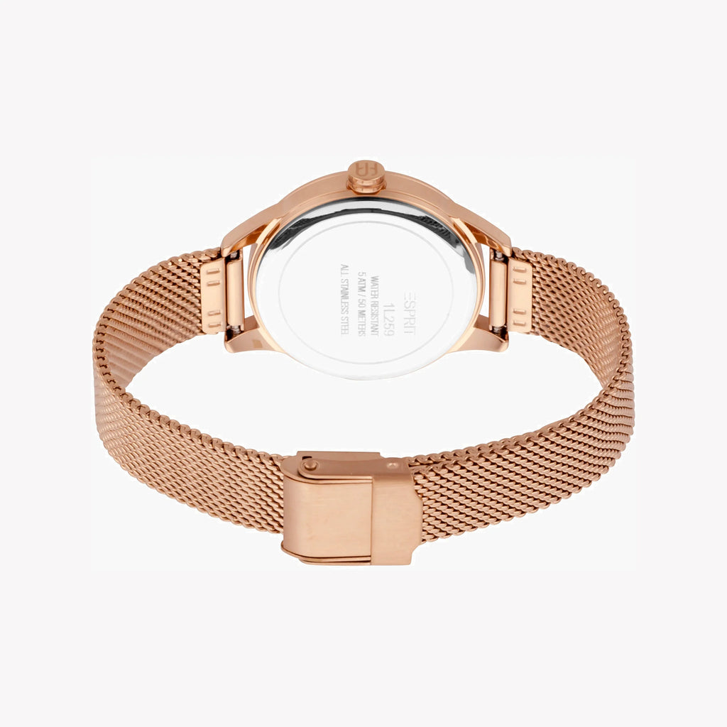 ESPRIT Women's Watch with Rose Gold Stainless Steel Case and Rose Gold Stainless Steel Band