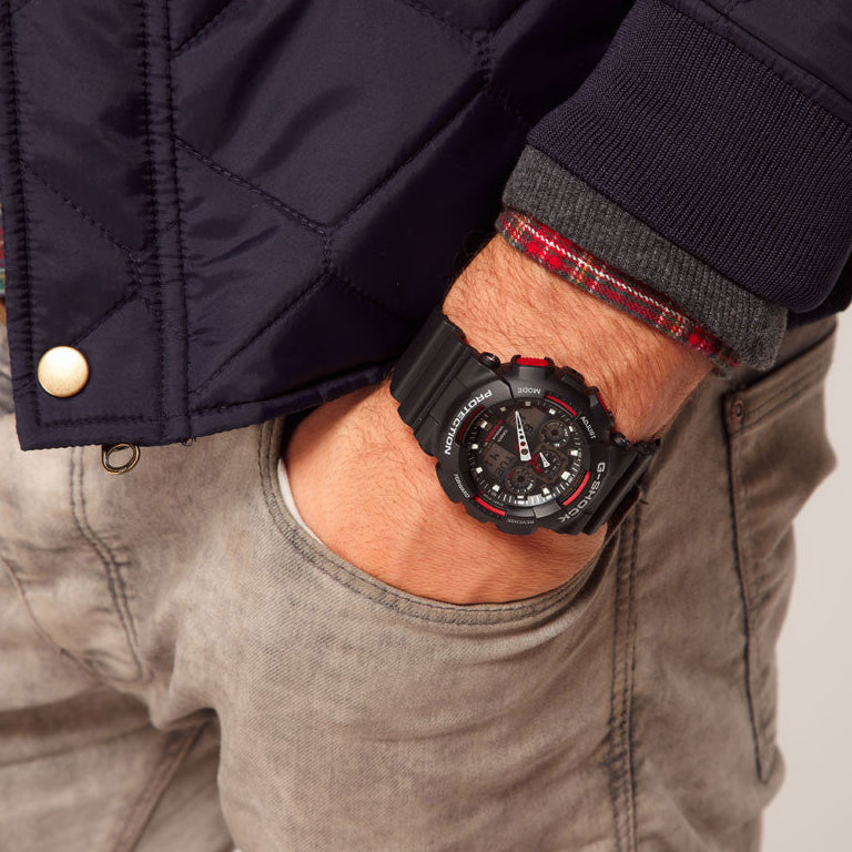 CASIO G-SHOCK GA-100-1A4 UNYIELDING STYLE - ADVENTURE-READY MEN'S WATCH WITH BLACK RESIN BAND