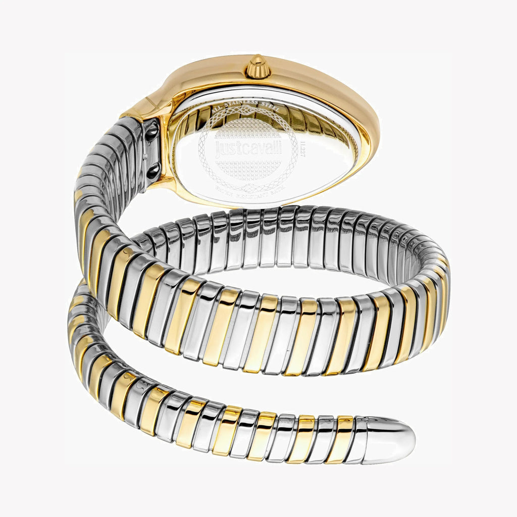 JUST CAVALLI Women's Watch with Gold Stainless Steel Case and Silver & Gold Stainless Steel Band