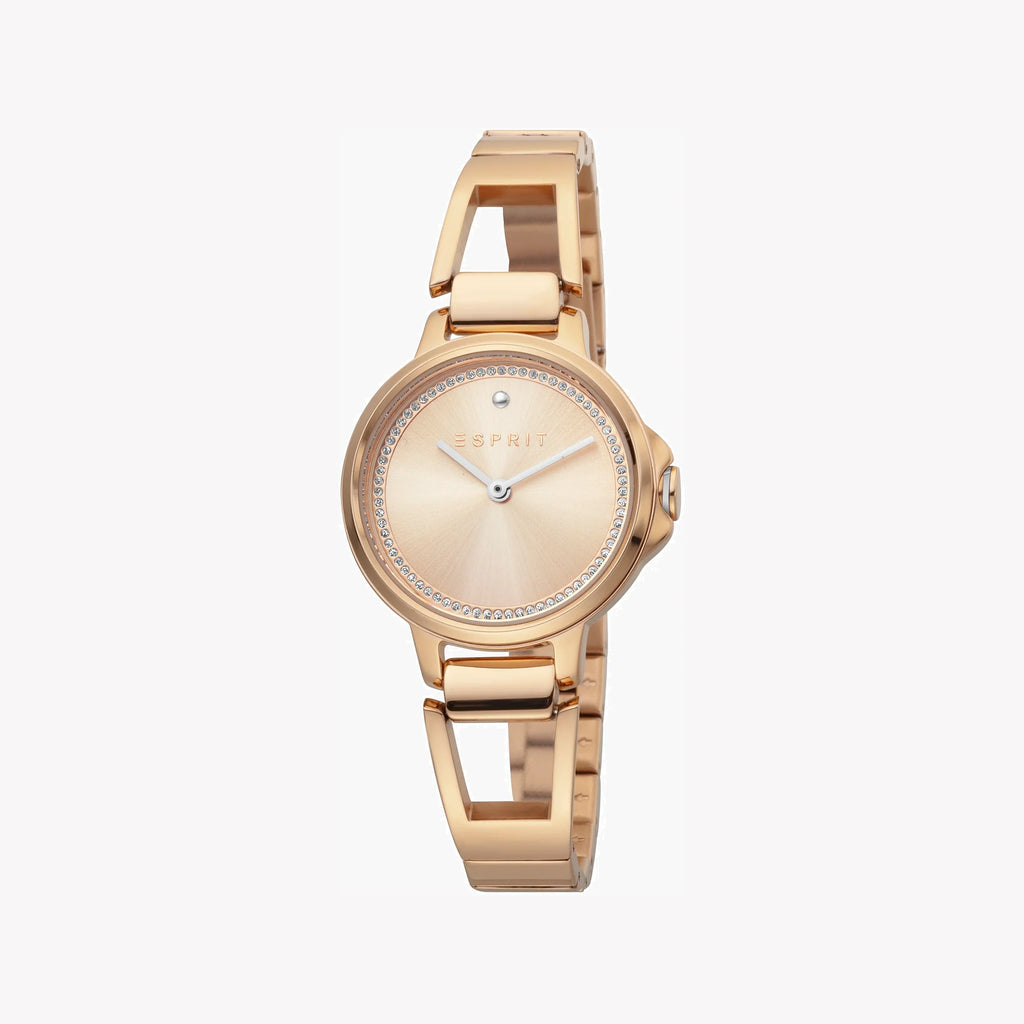 ESPRIT Women's Watch with Rose Gold Stainless Steel Case and Rose Gold Stainless Steel Band