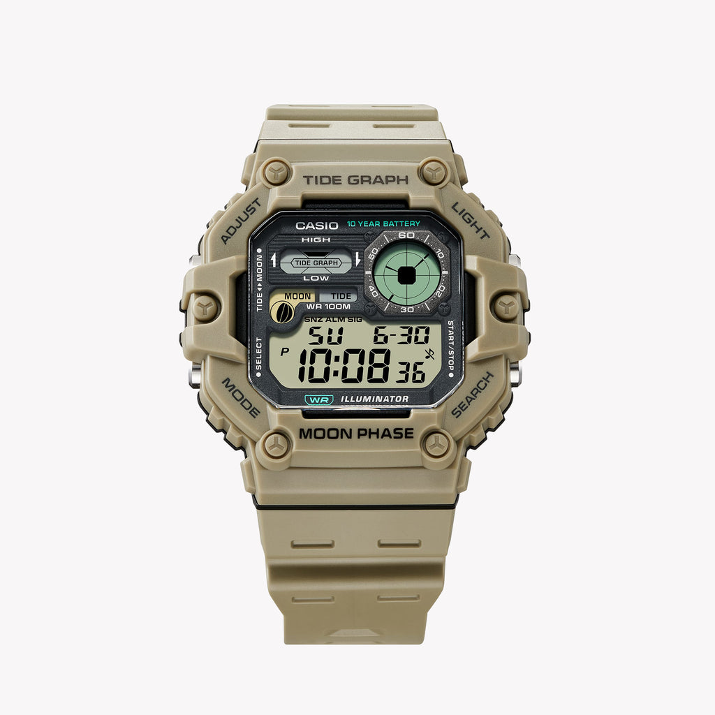 CASIO WS-1700H-5AVDF ADVENTURE PRO - RUGGED STYLE MEETS FUNCTIONALITY Men's Watch with beige resin band and digital display