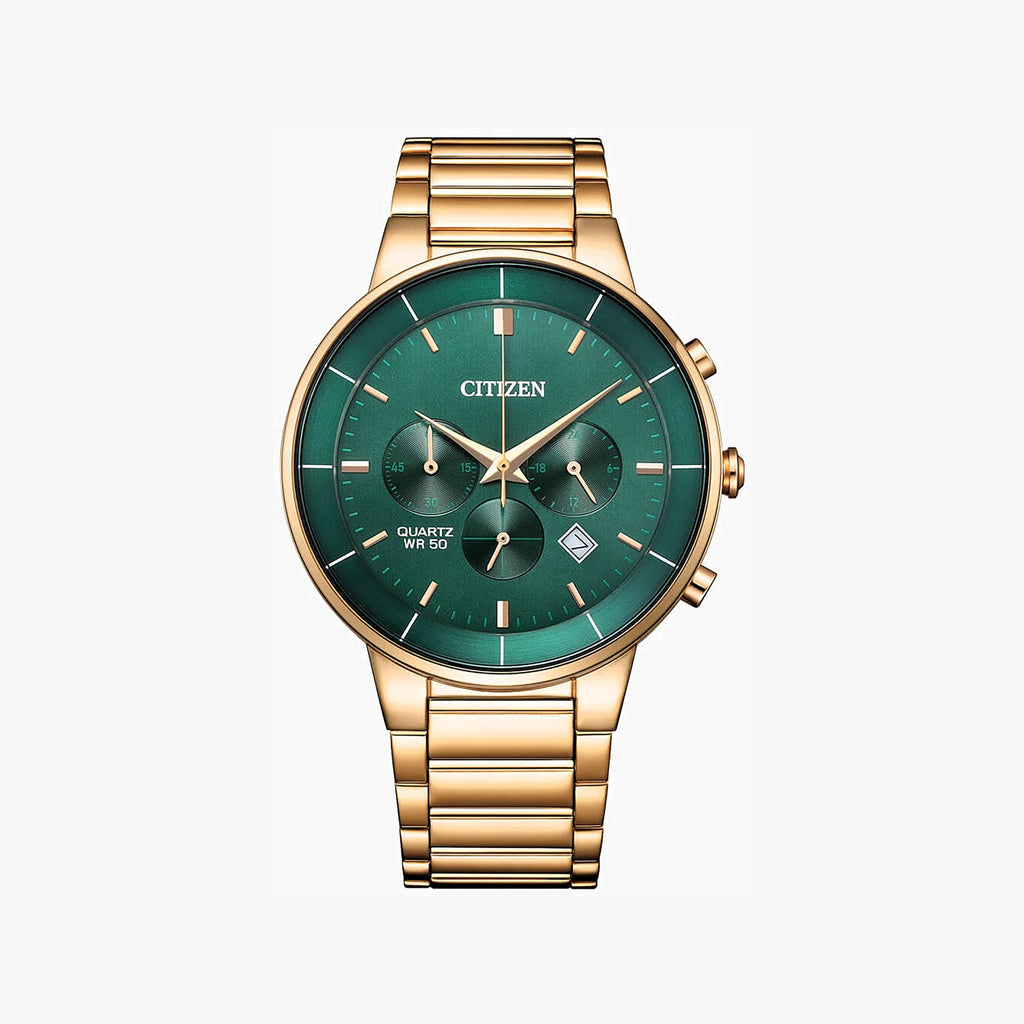 CITIZEN AN8223-54X RUGGED ELEGANCE - MEN'S GOLD & GREEN CHRONOGRAPH WATCH