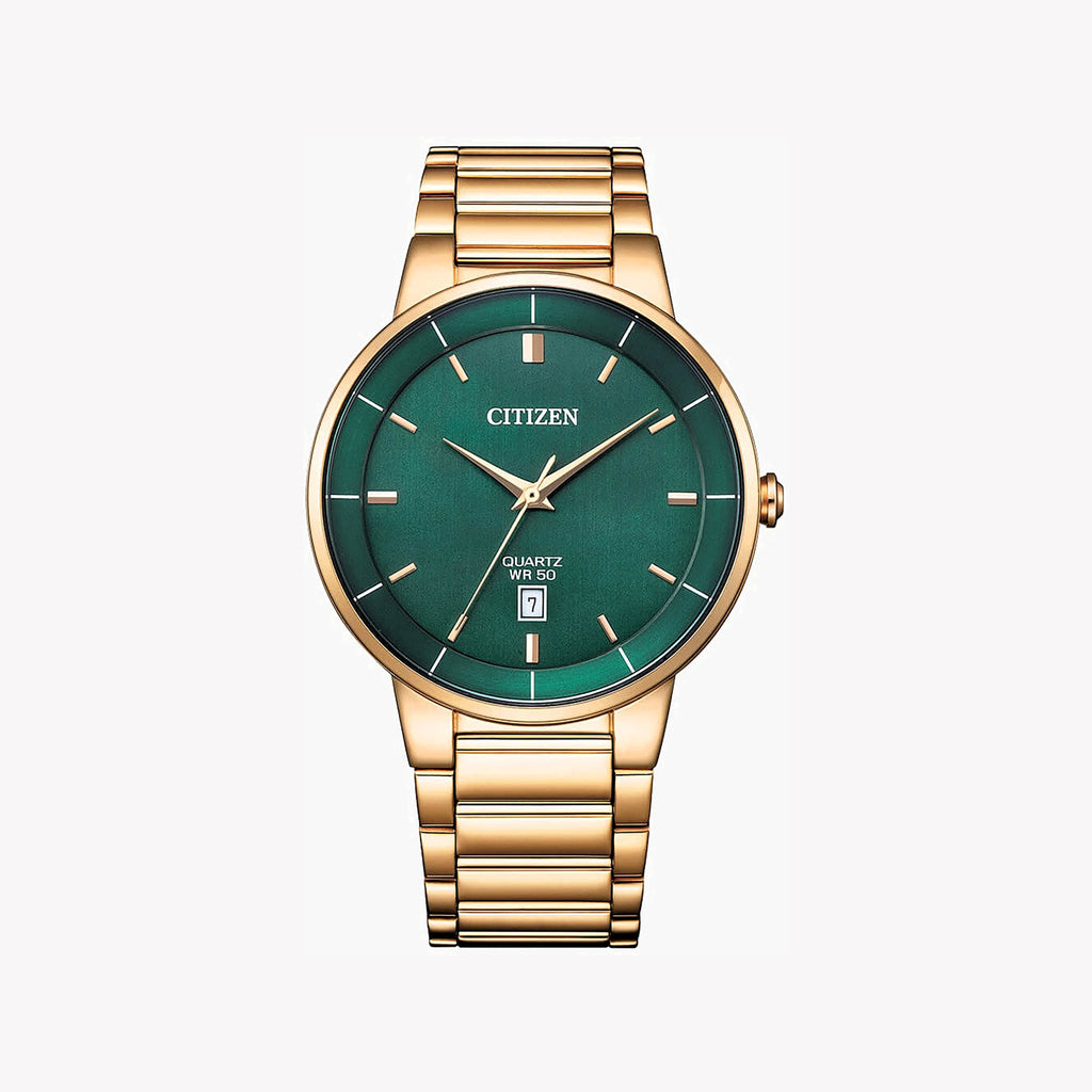 CITIZEN BI5123-52X - GOLDEN ELITE - STRIKING GREEN DIAL MENS WATCH