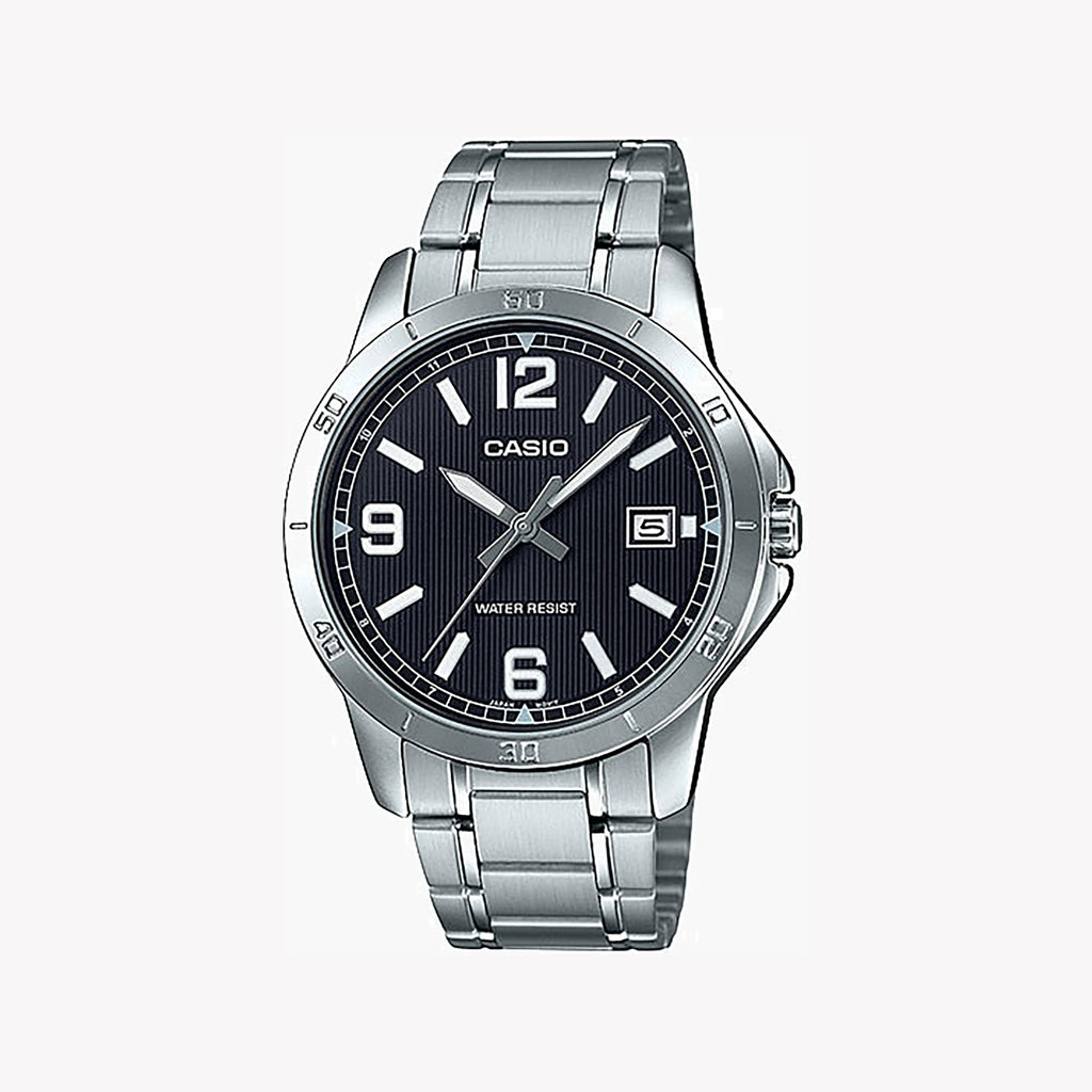 CASIO MTP-V004D-1B2UDF ELEGANT SPORT - STYLISH STAINLESS STEEL MEN'S WATCH with sleek black dial and reliable accuracy