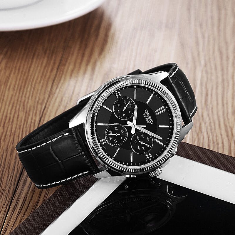 CASIO MWD-110H-1AVDF SPORTY ELEGANCE - DURABLE MEN'S WATCH WITH BLACK RESIN BAND