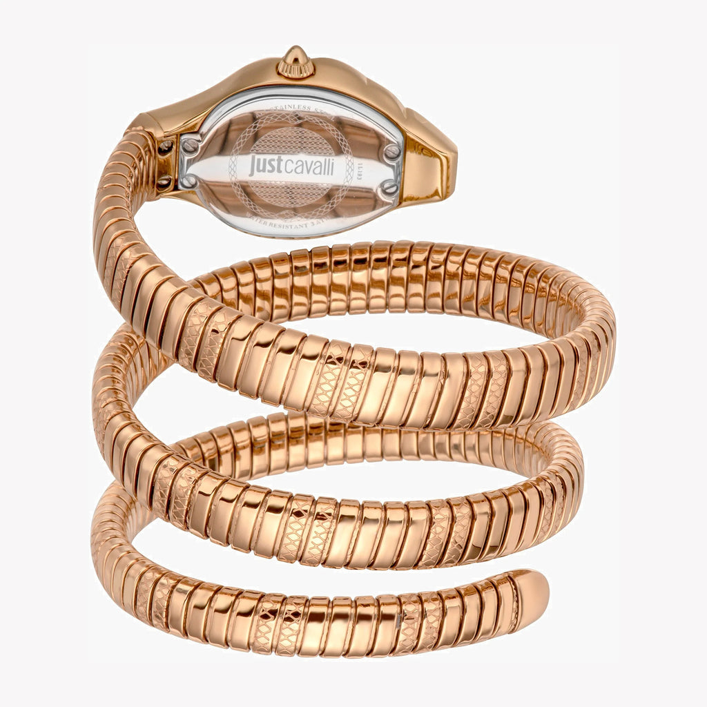 JUST CAVALLI Women's Watch with Rose Gold Stainless Steel Case and Rose Gold Stainless Steel Band