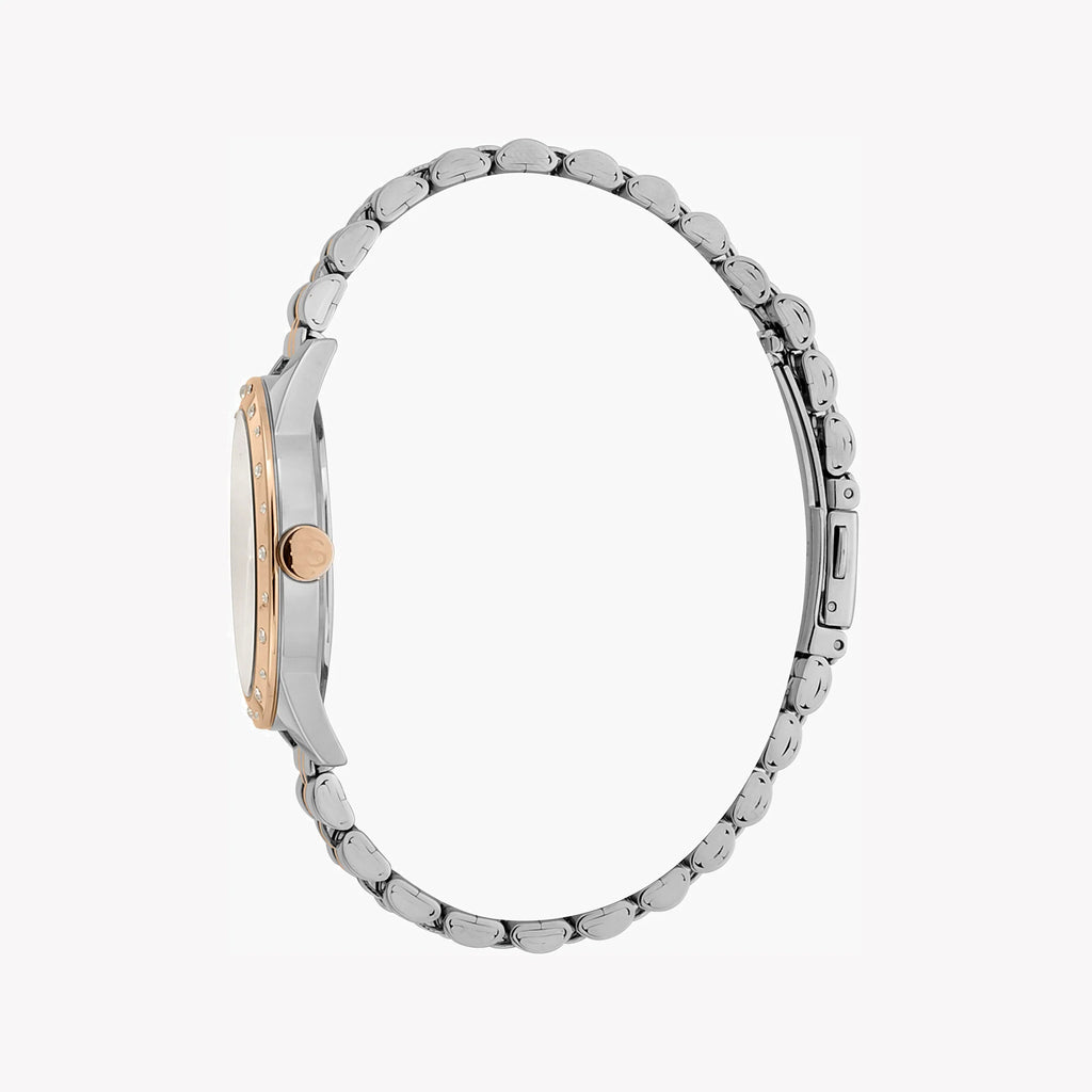 ESPRIT Women's Watch with Silver Stainless Steel Case and Silver & Rose Gold Stainless Steel Band