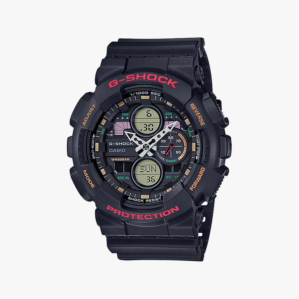 CASIO G-SHOCK GA-140-1A4DR SPORTY STYLE - MEN'S BLACK RESIN ADVENTURE TIMEPIECE