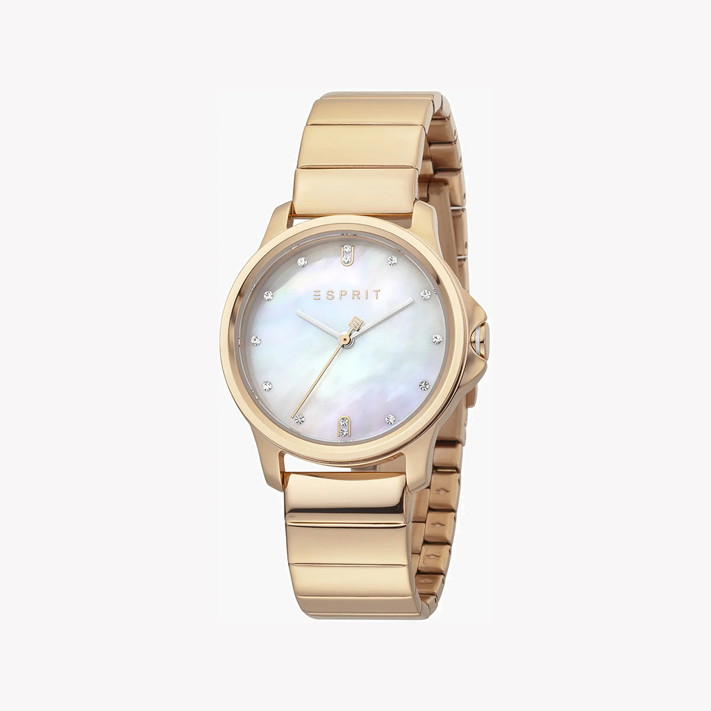 ESPRIT Women's Watch with Rose Gold Stainless Steel Case and Rose Gold Stainless Steel Band